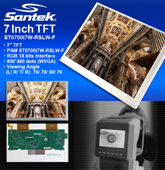 Santek LCD商品紹介#6 – 7” TFT液晶モジュール (ST0700I7W-RSLW-F)