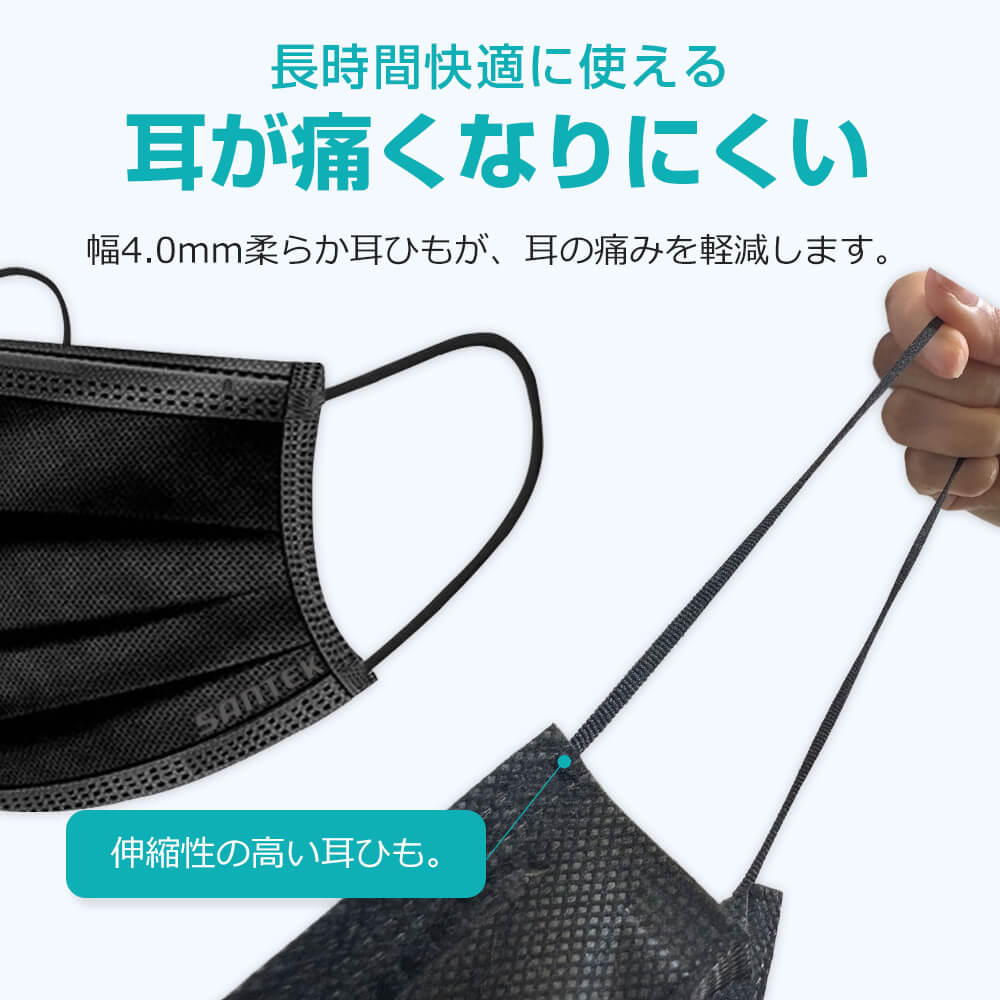 不織布マスク 30枚入り 黒(M/Lサイズ)