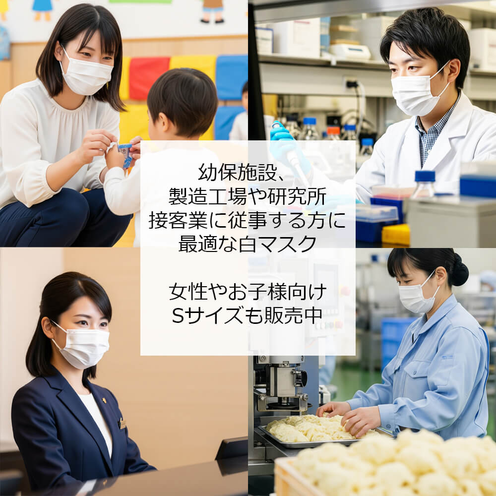 S/Mサイズ 60枚入り 白不織布マスク(旧パッケージ)