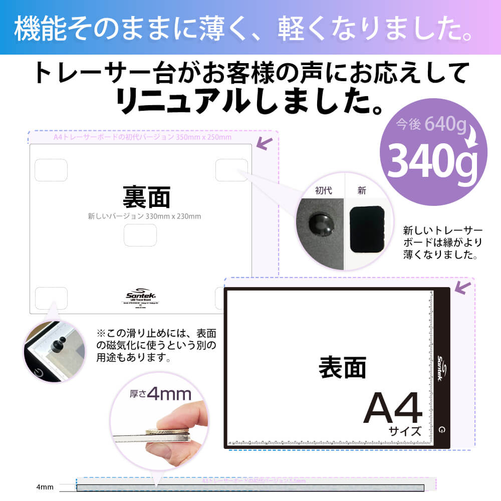 薄型トレーサーボード 明るさ調整付き・持ち運び便利