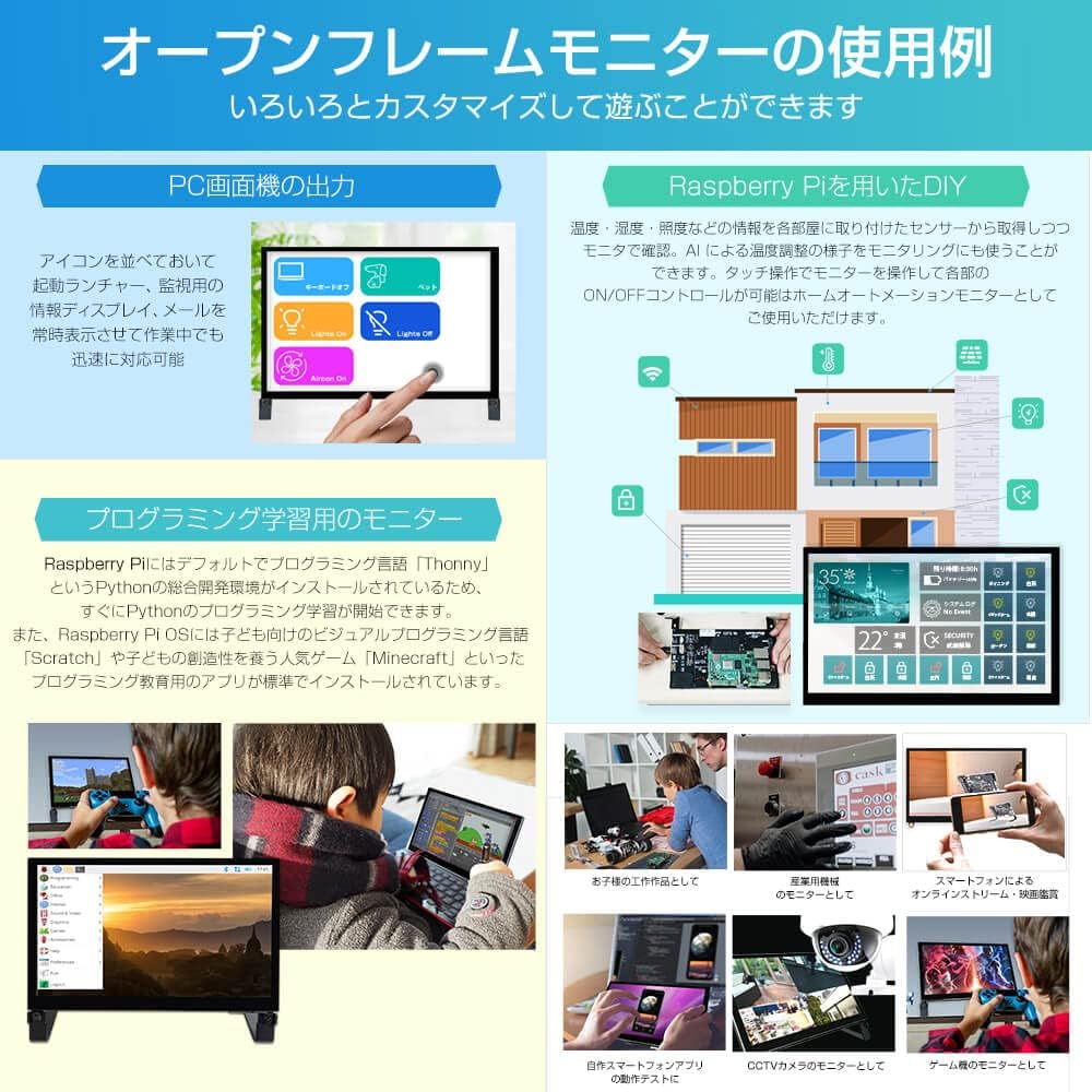 Raspberry Pi対応7インチモニター | タッチパネル搭載 – Santek