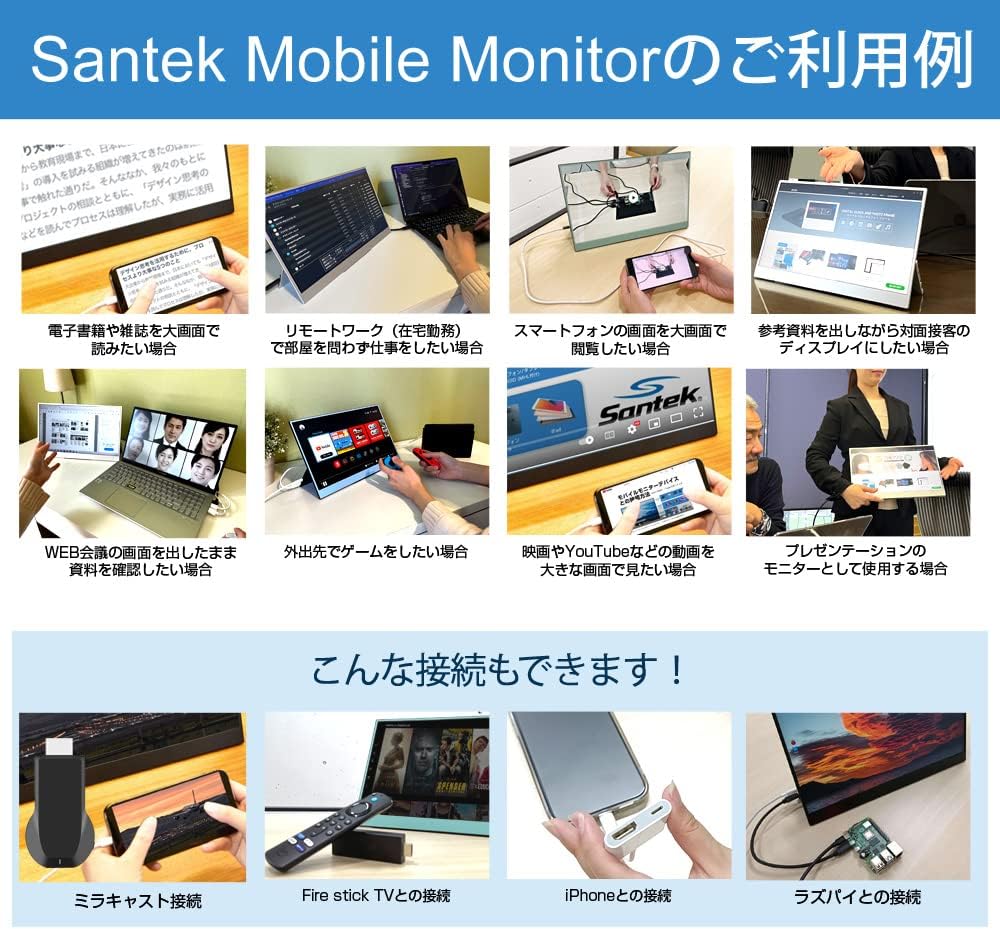 15.6inch カラーモバイルモニター スタンド一体型タイプ – Santek Display Specialist