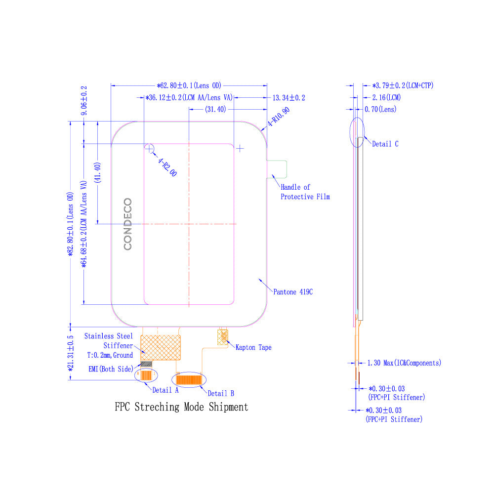 3" TFT LCD Module (360 x 640) with Capacitive Touch [ST0295A1WCYOL-RSLW-F]