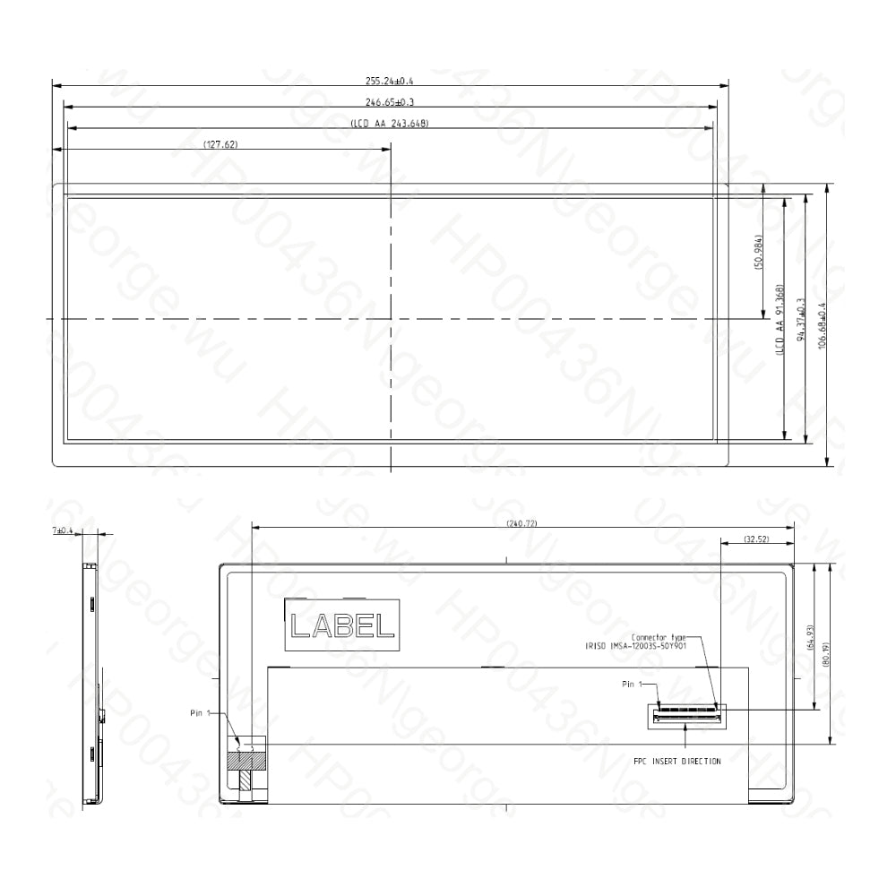 10.25" Ultra-Bright Bar-type TFT LCD Module (1920 x 720) [ST1025I1W-RSMLW-C] Sunlight Readable